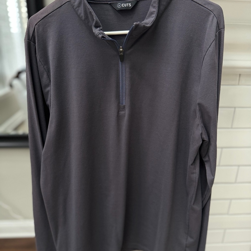 Cuts Clothing Men's Zip Up Sweater - Dark Gray - Size L